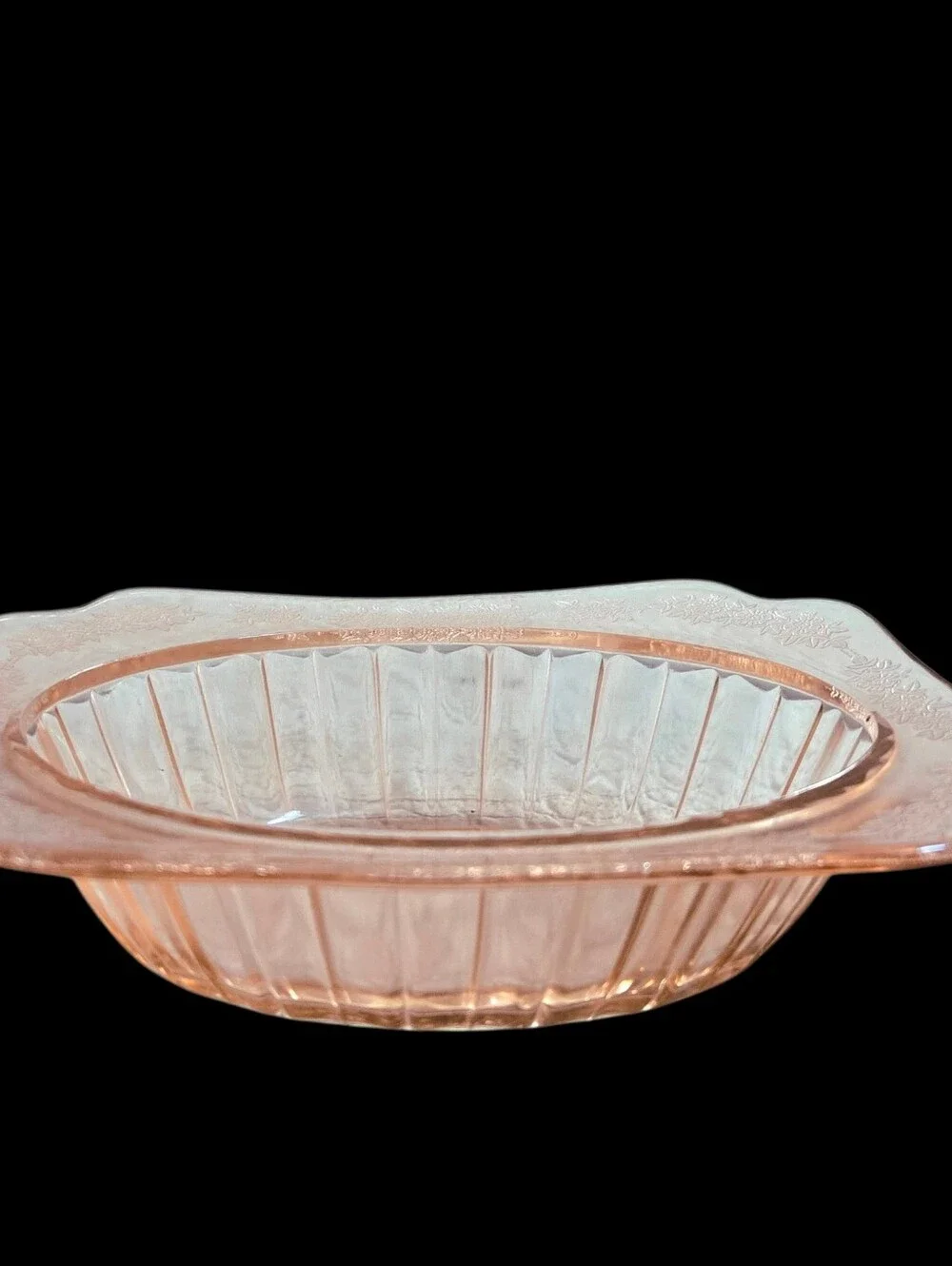Vintage Jeannette Pink Depression Glass Adam Pattern Oval Serving Bowl 9.75